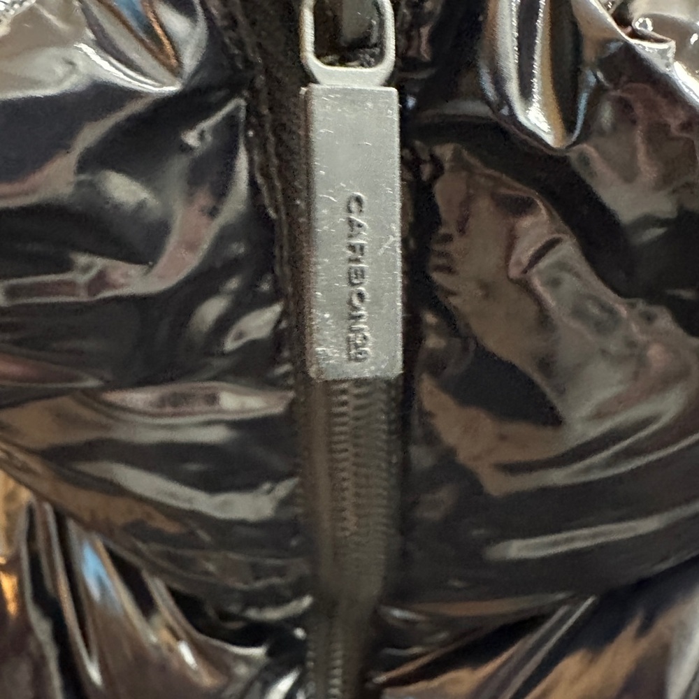 Carbon38 Shiny Black Takara Shine Puffer Jacket Medium - Picture 9 of 15